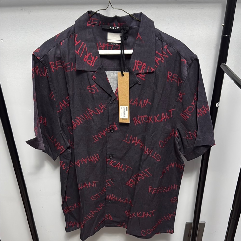 Ksubi Black Shirt with Red Text